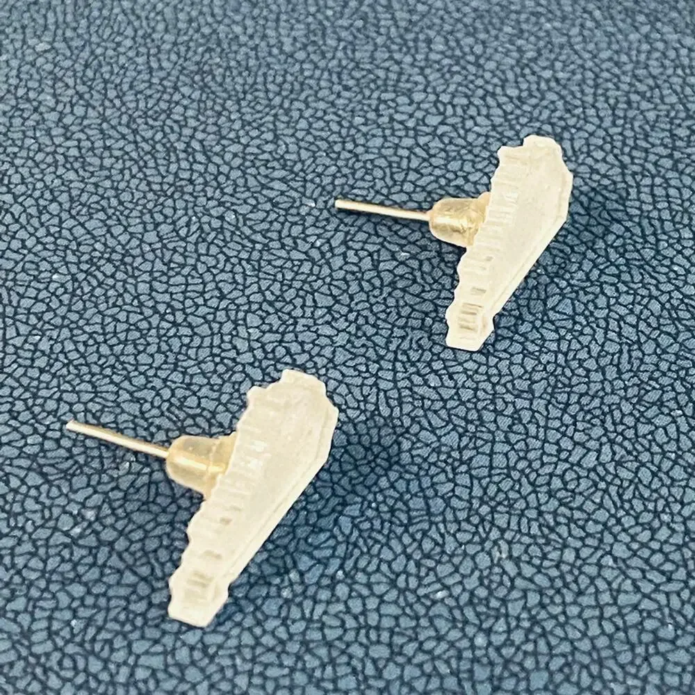 Kentucky Glitter Acrylic White Stud Earrings